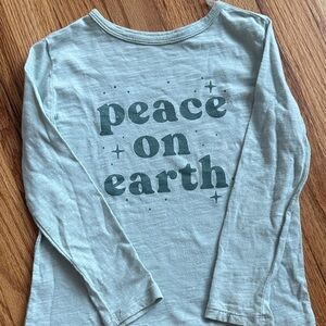 Little Co Long Sleeve Shirt - Peace On Earth - Green